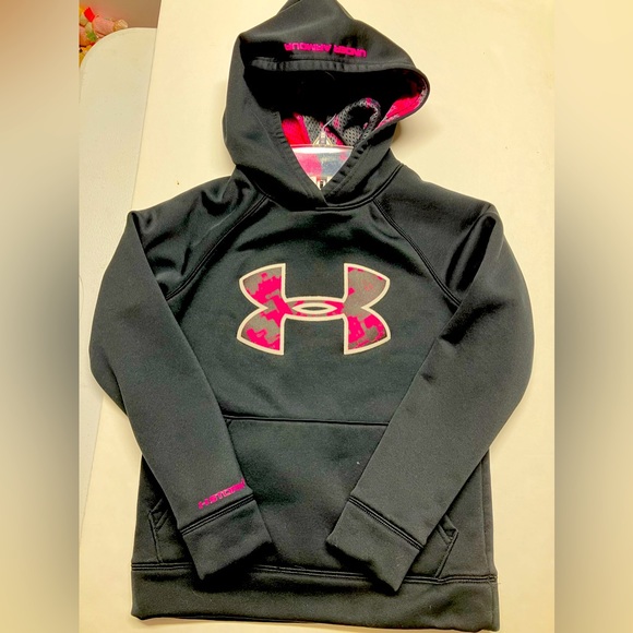 Under Armour Other - Under Armour Storm Boy’s Hoodie, Size YXS, Black with Pink Emblem